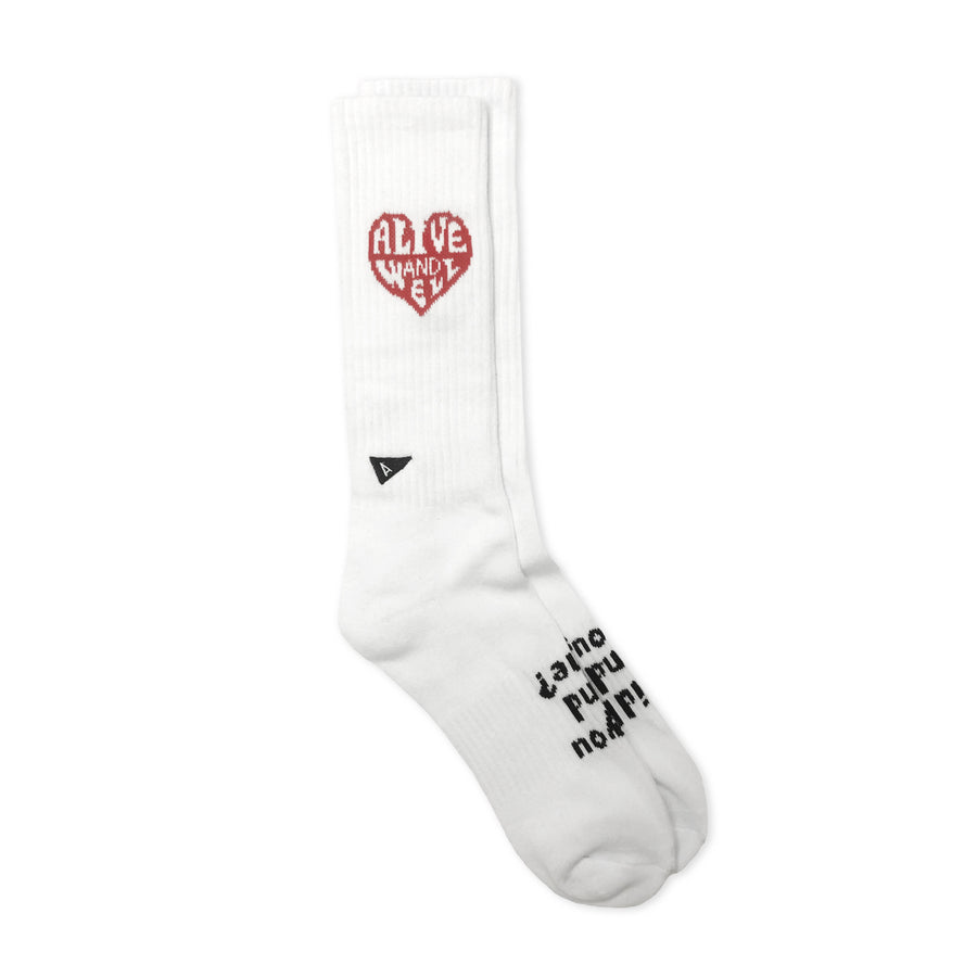 Heart Logo Socks White