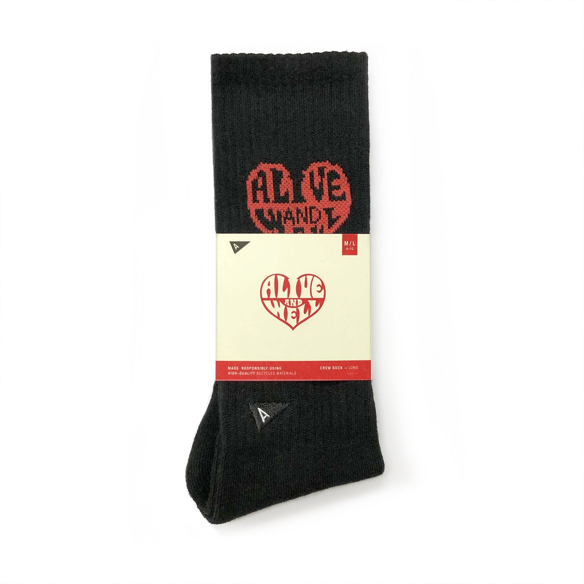 Heart Cotton Blend Socks in Black