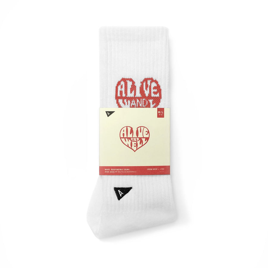 Heart Logo Socks White